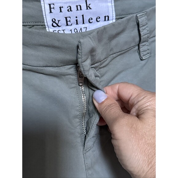 Frank & Eileen Wicklow Size 6 Crop Chinos Pants Sage Green Stretchy - Picture 9 of 11